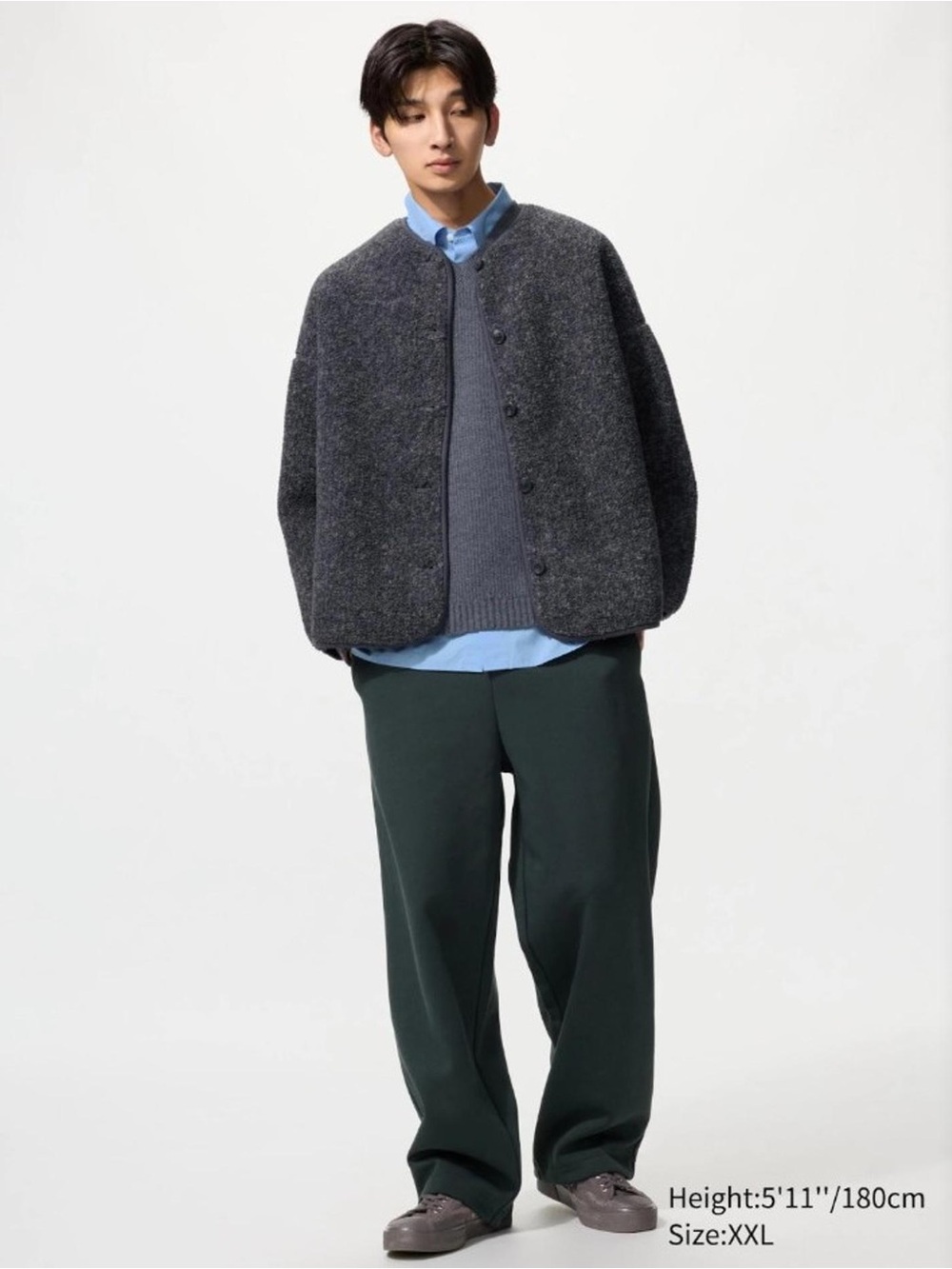 Uniqlo Dark Gray Teddy Fleece Jacket